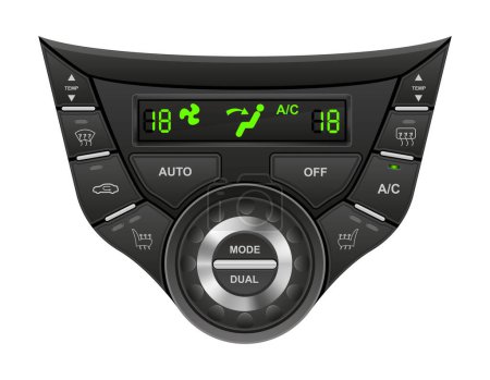 Illustration for Car climate control panel vector illustration isolated on white background - Royalty Free Image