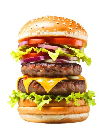Téléchargez les illustrations : Hamburger street fast food pour une illustration vectorielle snack isolé sur fond blanc - en licence libre de droit