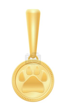 Illustration for Dog collar medallion not to get lost vector illustration isolated on white background - Royalty Free Image