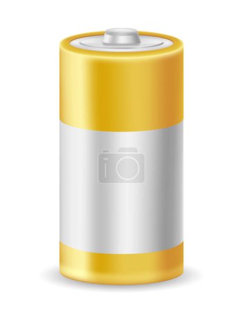 Téléchargez les illustrations : Énergie batterie puissance en or argenté illustration vectorielle de couleur isolé sur fond blanc - en licence libre de droit