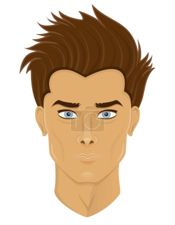 Illustration for Face young man with different hairstyles vector illustration isolated on white background - Royalty Free Image