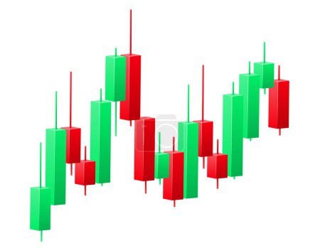 Illustration for Stock trading japanese candlesticks trading chart vector illustration isolated on white background - Royalty Free Image