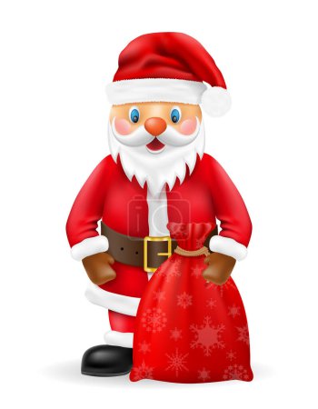 Illustration for New year and christmas santa claus vector illustration isolated on white background - Royalty Free Image