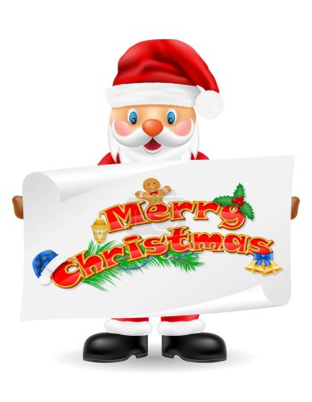 Illustration for New year and christmas santa claus vector illustration isolated on white background - Royalty Free Image