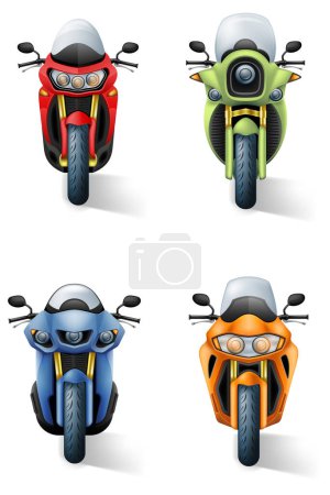 Illustration for Motorbike modern fast sports motorcycle stock vector illustration isolated on white background - Royalty Free Image