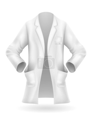 Téléchargez les illustrations : Médecin uniforme peignoir vêtements de travail illustration vectorielle isolé sur fond blanc - en licence libre de droit