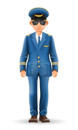 Ilustración de Traje uniforme piloto ropa de trabajo vector ilustración aislado sobre fondo blanco - Imagen libre de derechos