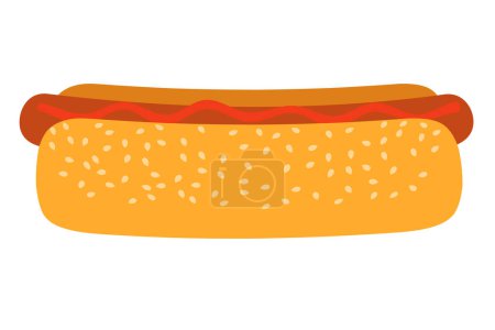 Ilustración de Hot dog comida rápida vector ilustración aislado sobre fondo blanco - Imagen libre de derechos