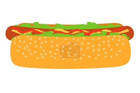 Illustration for Hot dog fast food stock vector illustration isolated on white background - Royalty Free Image