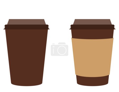 Téléchargez les illustrations : Tasse en papier pour illustration vectorielle de bouillon de café isolé sur fond blanc - en licence libre de droit