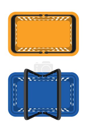 Illustration for Plastic shopping basket for the store stock vector illustration isolated on white background - Royalty Free Image