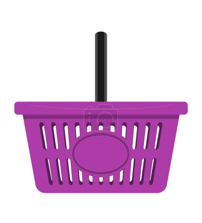 Illustration for Plastic shopping basket for the store stock vector illustration isolated on white background - Royalty Free Image