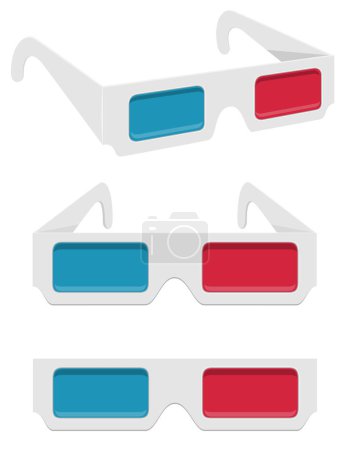 Illustration for 3d paper glasses stock vector illustration isolated on white background - Royalty Free Image
