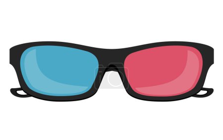 Ilustración de 3d gafas de papel stock vector ilustración aislado sobre fondo blanco - Imagen libre de derechos