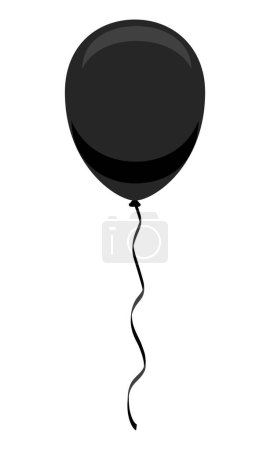 Ilustración de Globos de celebración bombearon helio con ilustración de vectores de cinta aislada sobre fondo blanco - Imagen libre de derechos