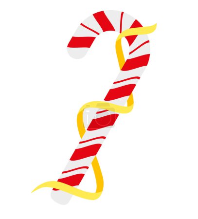 Téléchargez les illustrations : Illustration vectorielle de stock de bonbons de Noël isolé sur fond blanc - en licence libre de droit