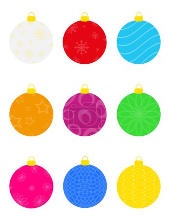 Téléchargez les illustrations : Boules de Noël illustration vectorielle de stock isolé sur fond blanc - en licence libre de droit