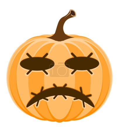 Illustration for Horrible pumpkin halloween stock vector illustration isolated on white background - Royalty Free Image