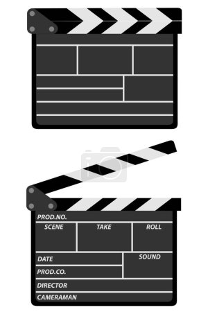 Illustration for Movie clapper stock vector illustration isolated on white background - Royalty Free Image