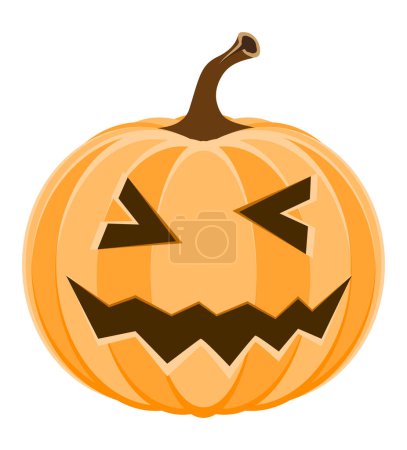 Téléchargez les illustrations : Horrible citrouille halloween stock vecteur illustration isolé sur fond blanc - en licence libre de droit