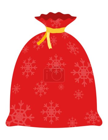 Téléchargez les illustrations : Noël santa claus sac stock vectoriel illustration isolé sur fond blanc - en licence libre de droit