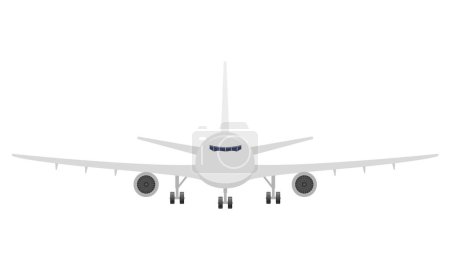 Téléchargez les illustrations : Illustration vectorielle de stock d'avion de passagers isolé sur fond blanc - en licence libre de droit
