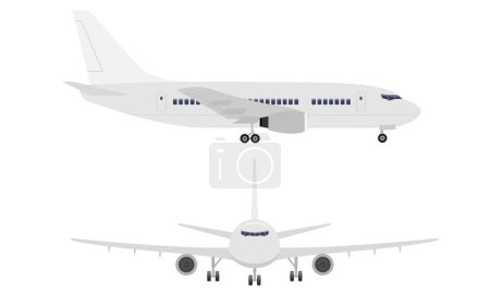 Ilustración de Avión de pasajeros stock vector ilustración aislado sobre fondo blanco - Imagen libre de derechos