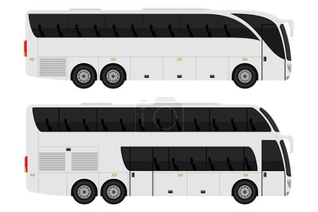Téléchargez les illustrations : Tour ville bus stock vecteur illustration isolé sur fond blanc - en licence libre de droit