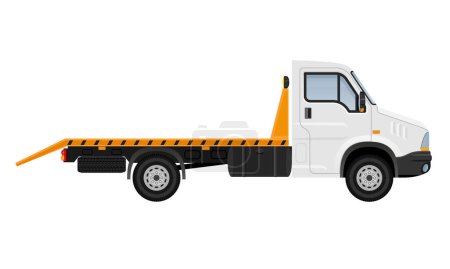 Téléchargez les illustrations : Petit camion van camion pour le transport de marchandises de marchandises illustration vectorielle de stock isolé sur fond blanc - en licence libre de droit