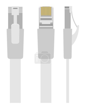 Ilustración de Lan plug para la ilustración vectorial de transmisión de Internet aislado sobre fondo blanco - Imagen libre de derechos