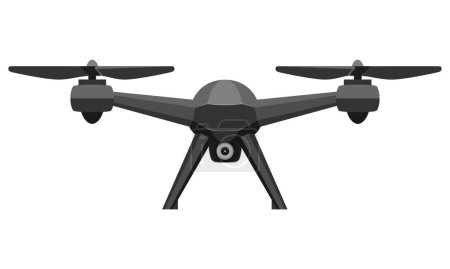 Téléchargez les illustrations : Drone mobile aérien quadcopter smart quadrocopter pour illustration vectorielle de prise de vue vidéo et photo - en licence libre de droit