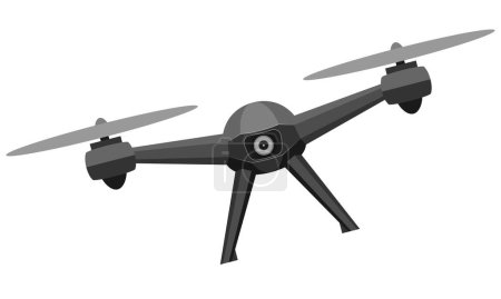Téléchargez les illustrations : Drone mobile aérien quadcopter smart quadrocopter pour illustration vectorielle de prise de vue vidéo et photo - en licence libre de droit