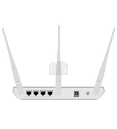 Ilustración de Router wifi para la ilustración vectorial de transmisión de Internet aislado sobre fondo blanco - Imagen libre de derechos
