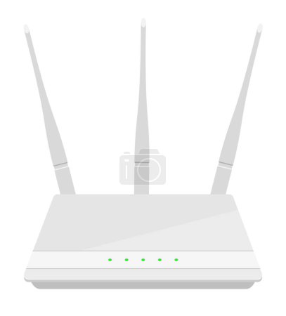 Ilustración de Router wifi para la ilustración vectorial de transmisión de Internet aislado sobre fondo blanco - Imagen libre de derechos