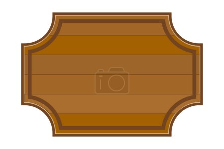 Téléchargez les illustrations : Planche de bois en bois dessin animé illustration vectorielle isolée sur fond blanc - en licence libre de droit