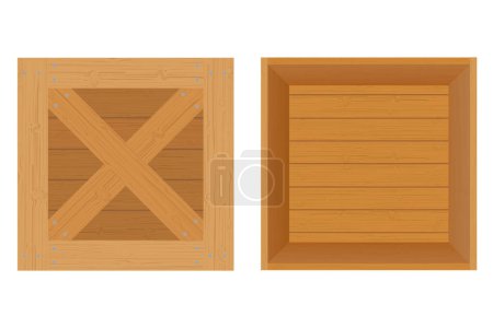 Illustration for Wooden box for the delivery and transportation of goods made of wood vector illustration isolated on white background - Royalty Free Image