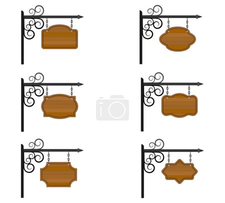 Illustration for Wooden board made of wood cartoon stock vector illustration isolated on white background - Royalty Free Image
