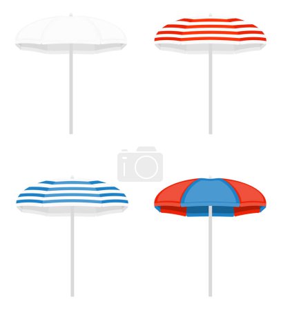 Illustration for Beach and sea summer leisure objects stock vector illustration isolated on white background - Royalty Free Image