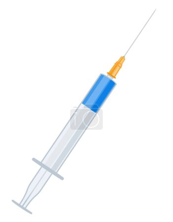 Illustration for Medical syringe with ampoule for injection stock vector illustration isolated on white background - Royalty Free Image