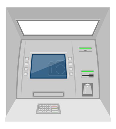 Ilustración de ATM dispensador de efectivo stock vector ilustración aislado sobre fondo blanco - Imagen libre de derechos