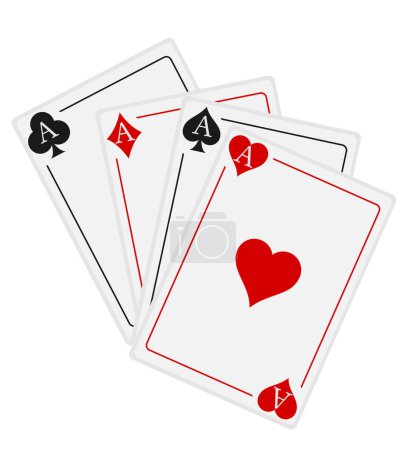 Téléchargez les illustrations : Cartes de casino ace stock vecteur illustration isolé sur fond blanc - en licence libre de droit