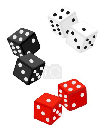 Illustration for Casino dice stock vector illustration isolated on white background - Royalty Free Image