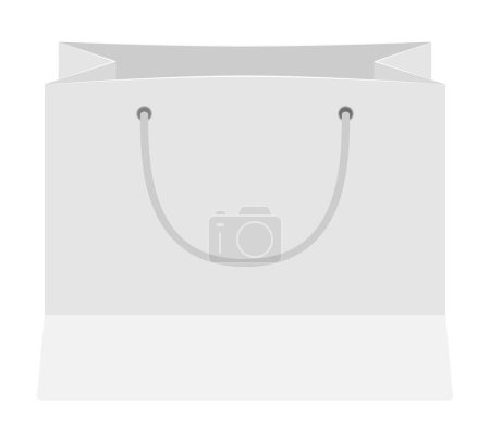 Ilustración de Papel blanco bolsa de compras stock vector ilustración aislado en el fondo - Imagen libre de derechos