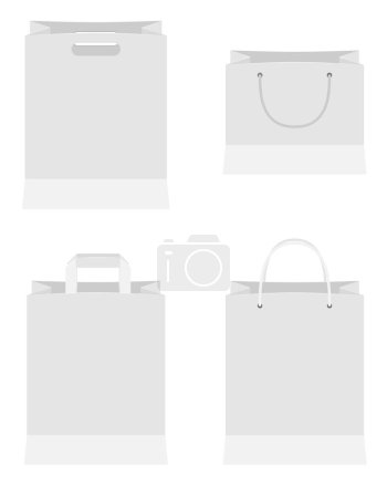Téléchargez les illustrations : Papier blanc sac à provisions illustration vectorielle de stock isolé sur fond - en licence libre de droit