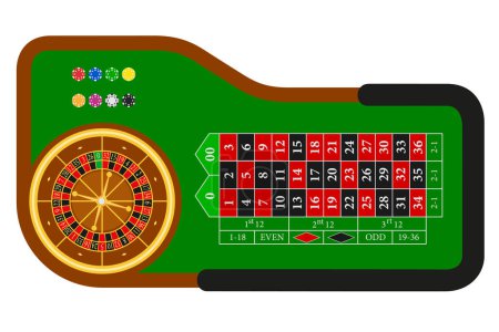 Téléchargez les illustrations : Casino roulette stock vecteur illustration isolé sur fond blanc - en licence libre de droit