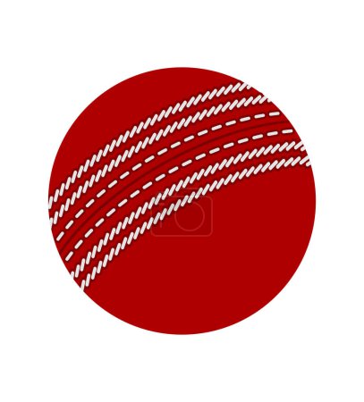 Illustration for Cricket ball for a sports game stock vector illustration isolated on white background - Royalty Free Image
