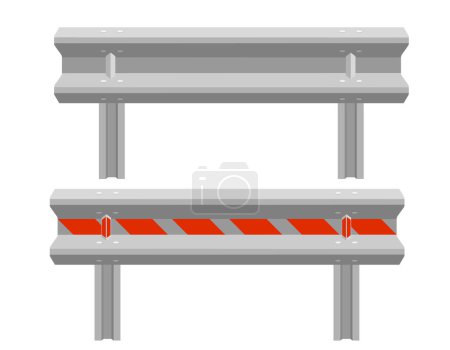 Téléchargez les illustrations : Obstacles routiers pour restreindre le trafic transport stock vectoriel illustration isolé sur fond blanc - en licence libre de droit