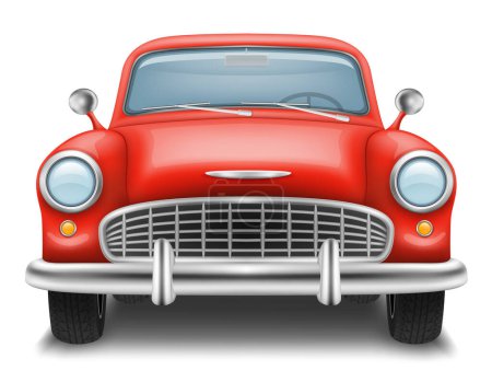 Ilustración de Coche vintage viejo retro obsoleto transporte vehículo vector ilustración aislado sobre fondo blanco - Imagen libre de derechos