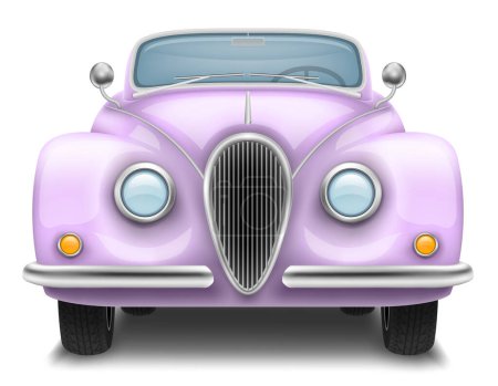 Illustration for Vintage car old retro obsolete transport vehicle vector illustration isolated on white background - Royalty Free Image