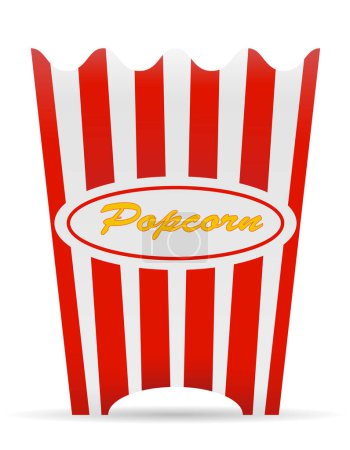 Illustration for Popcorn packaging sweet snack vector illustration isolated on white background - Royalty Free Image